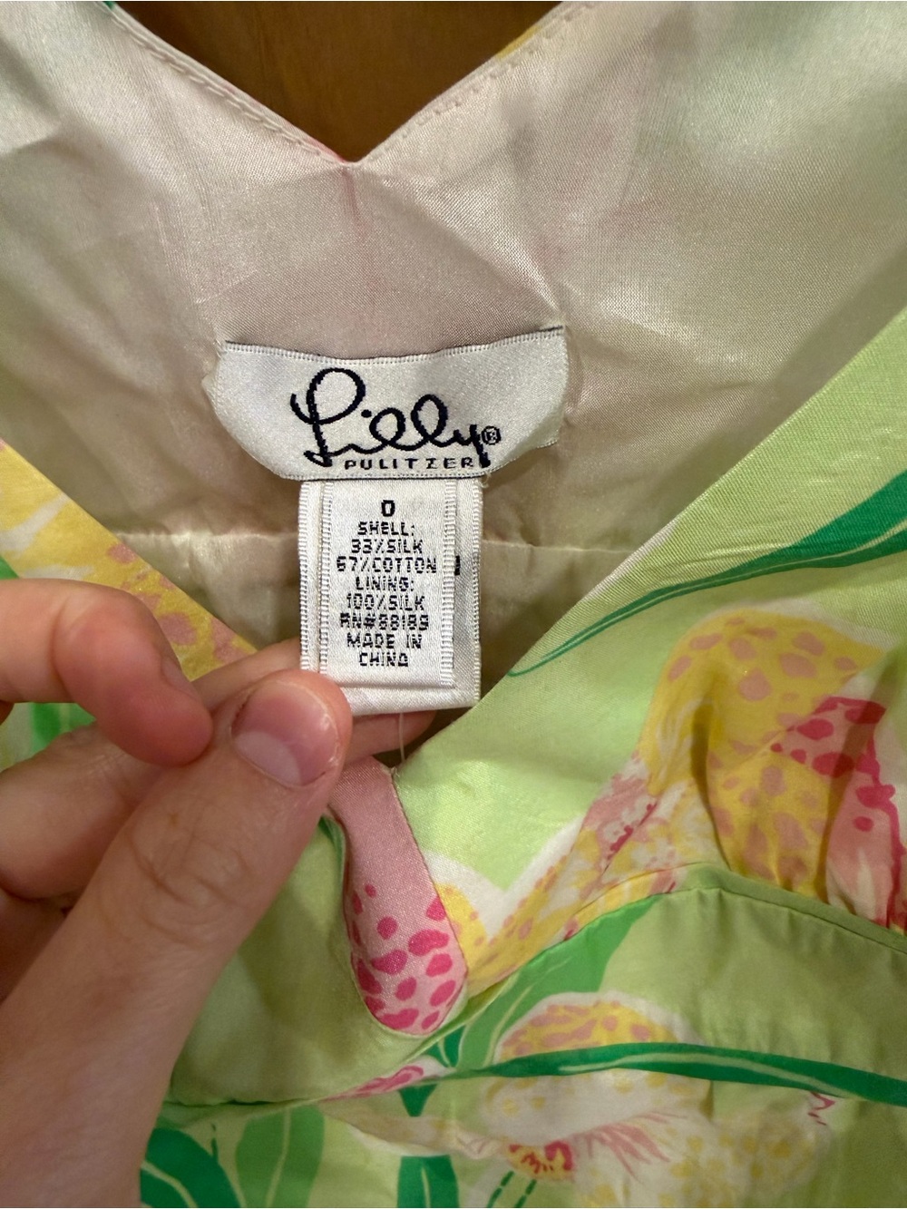 NWT Vintage Lilly Pulitzer Cotton & Silk Green Floral V-Neck Tank - Picture 3 of 5
